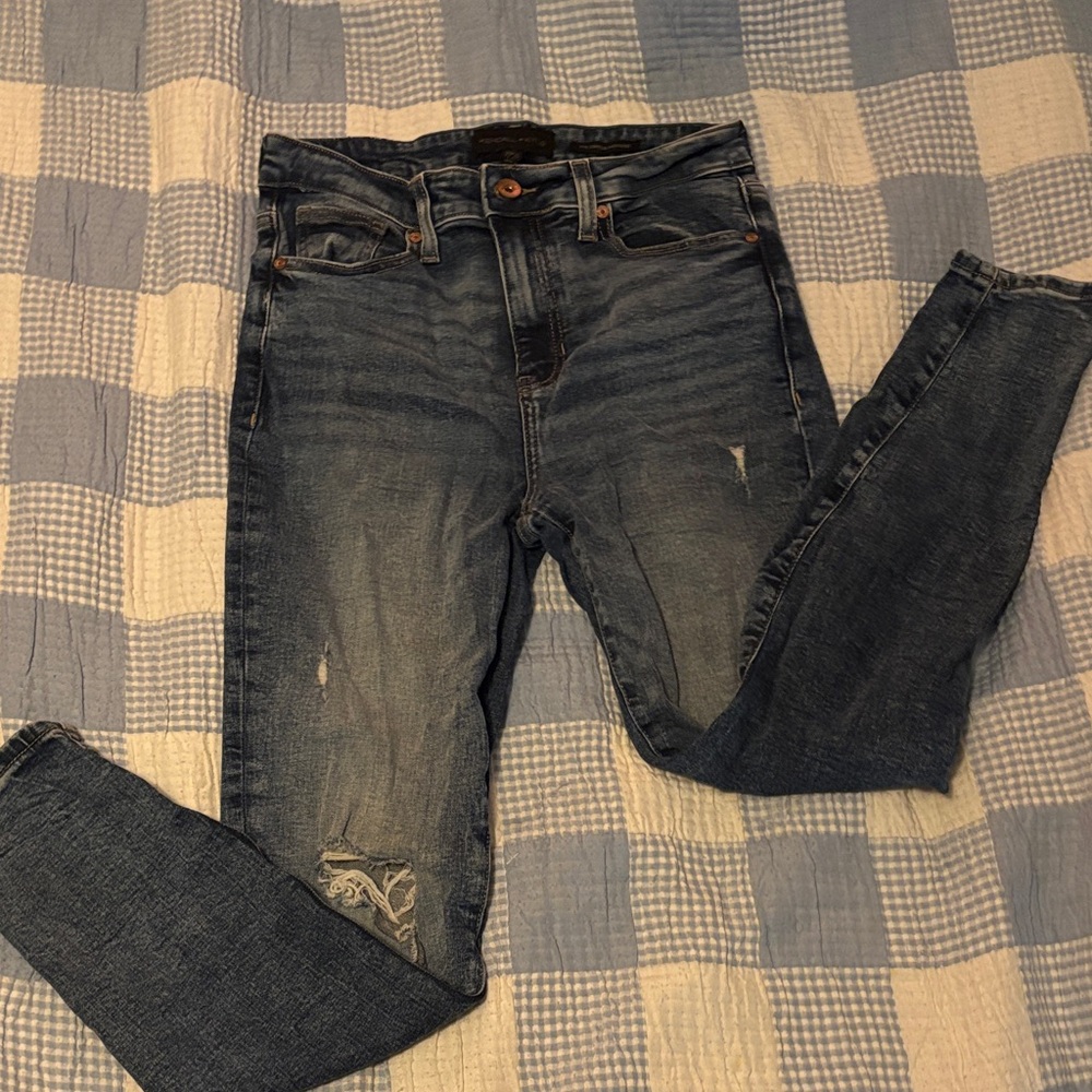 Kendall & Kylie Distressed Dark Blue Skinny Jeans